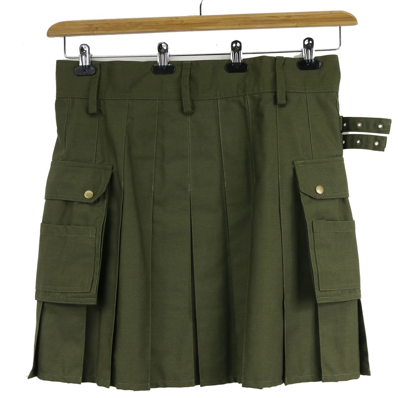 Olive Green Canvas Kilt 38W 21L