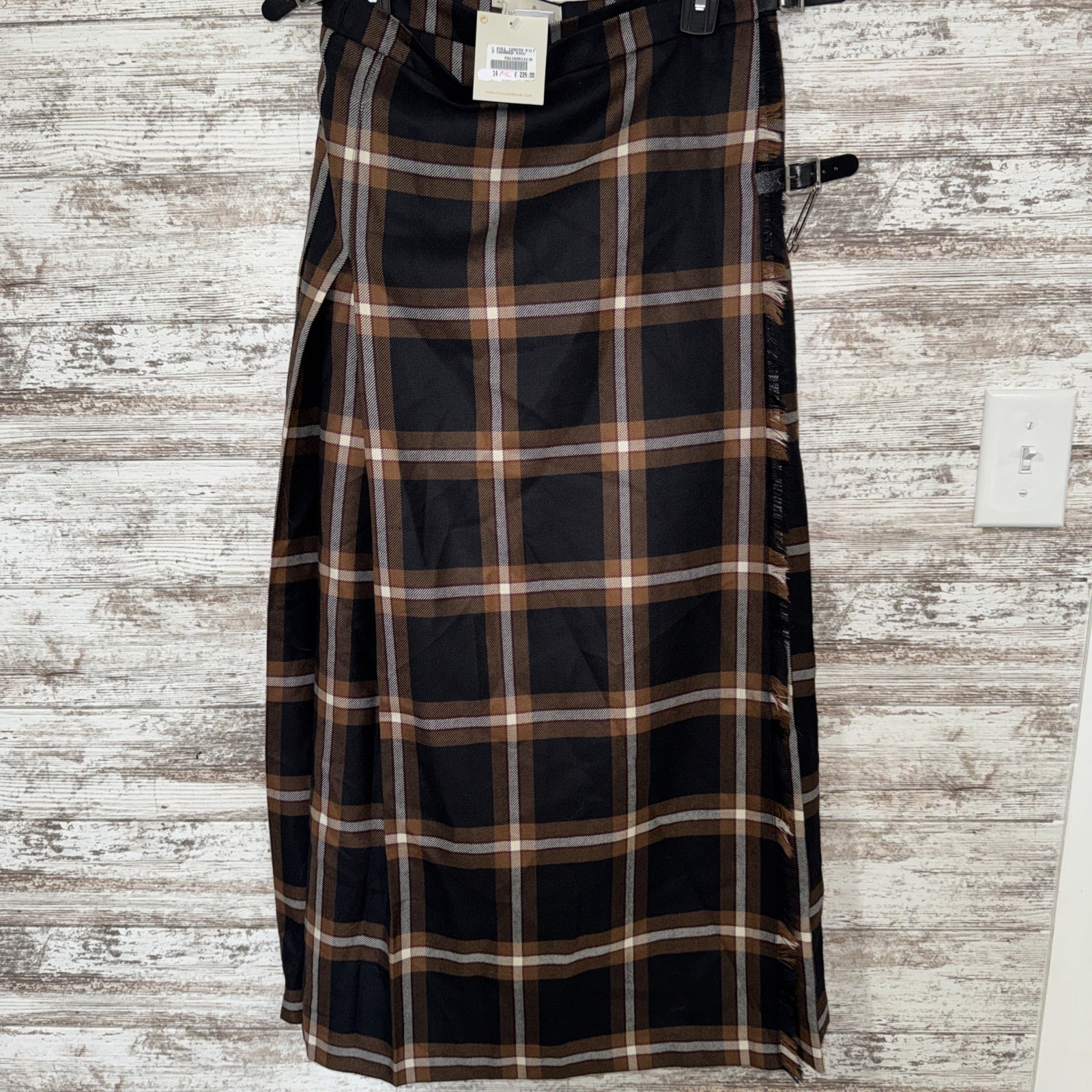 NWT house of bruar womens 100% pure new wool full length kilt