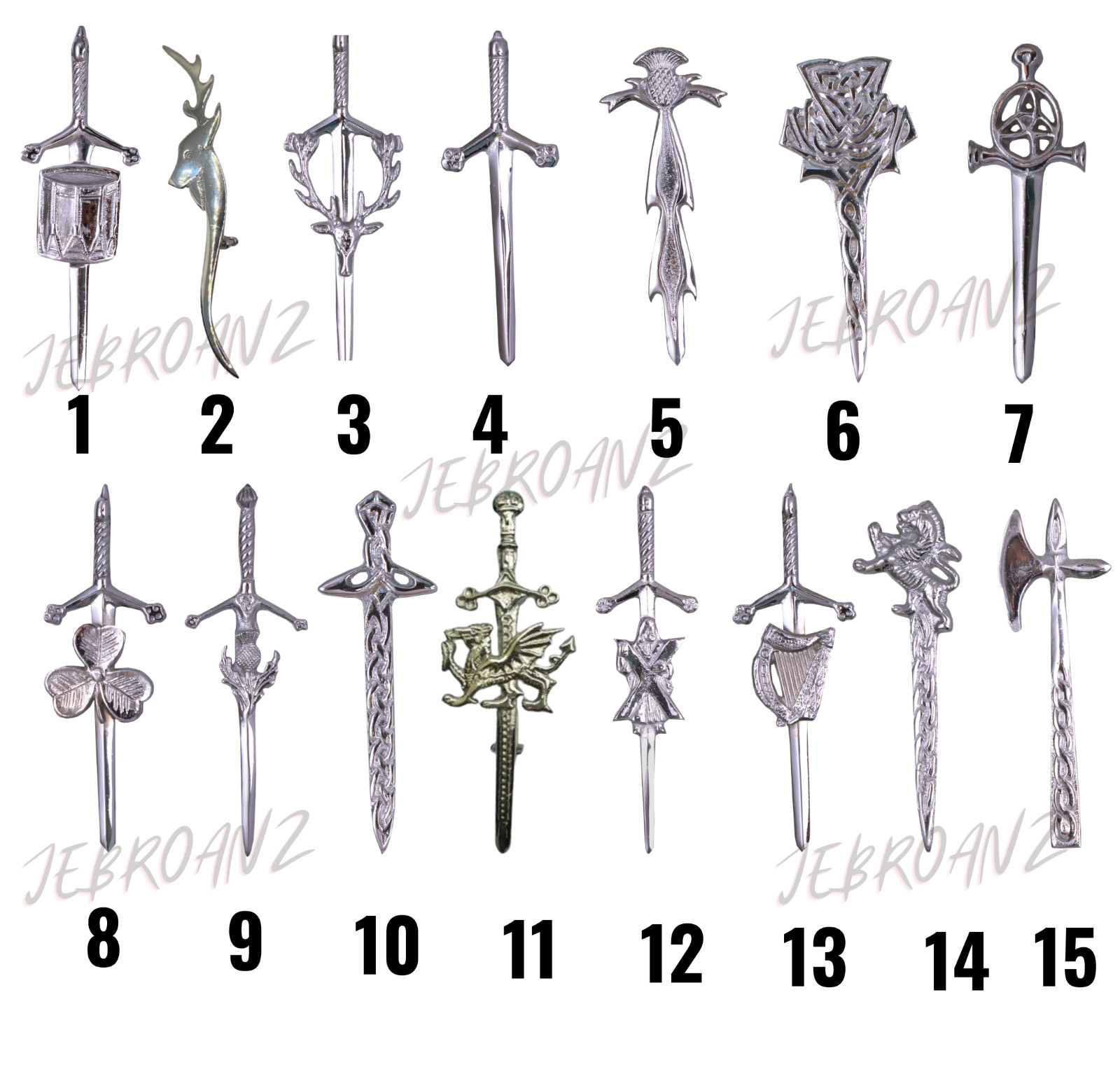 New Scottish Thistle Kilt Pins Various Design 4″/Highland Kilt Pin/Brooch Pin