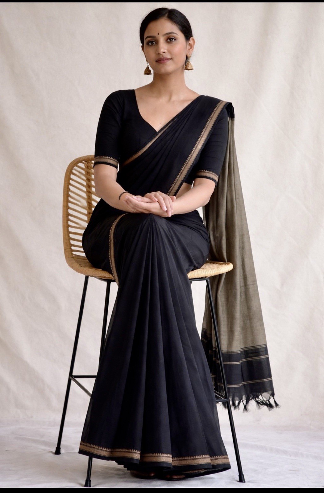 New Narayanpet Saree Sari With Stitched Blouse