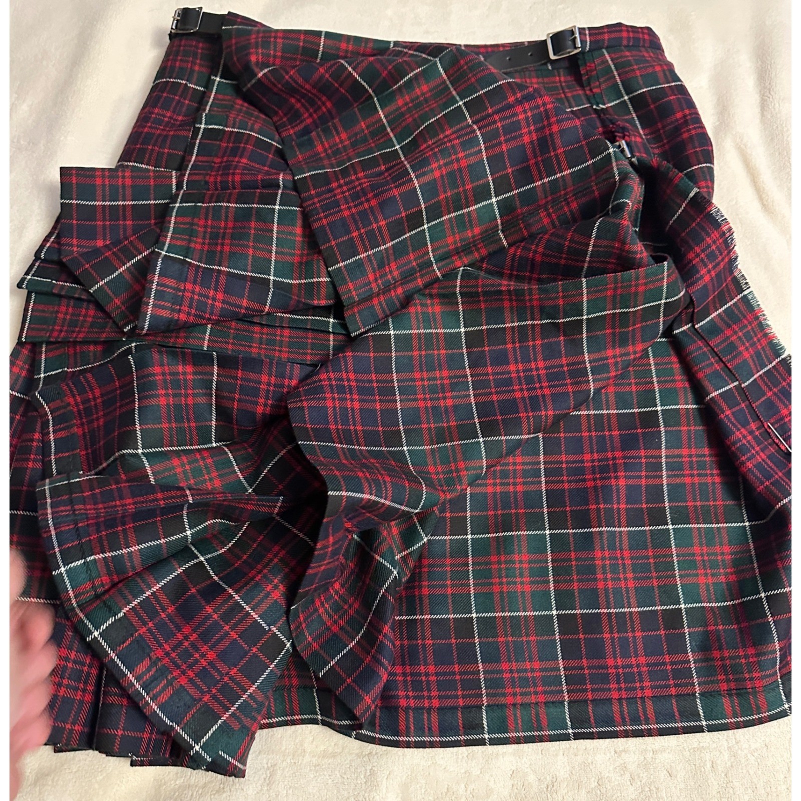 Celtic Craft Centre Scottish Wool Kilt Set Belt Scarf Garter Flashes Outlander