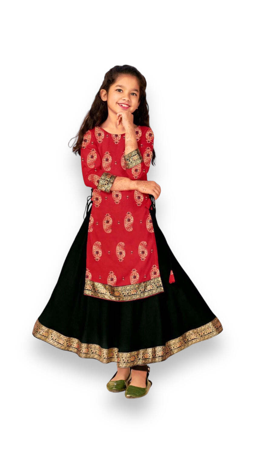 Elegant Girls’ Rayon Gown-Style Dress: Graceful and Stylish