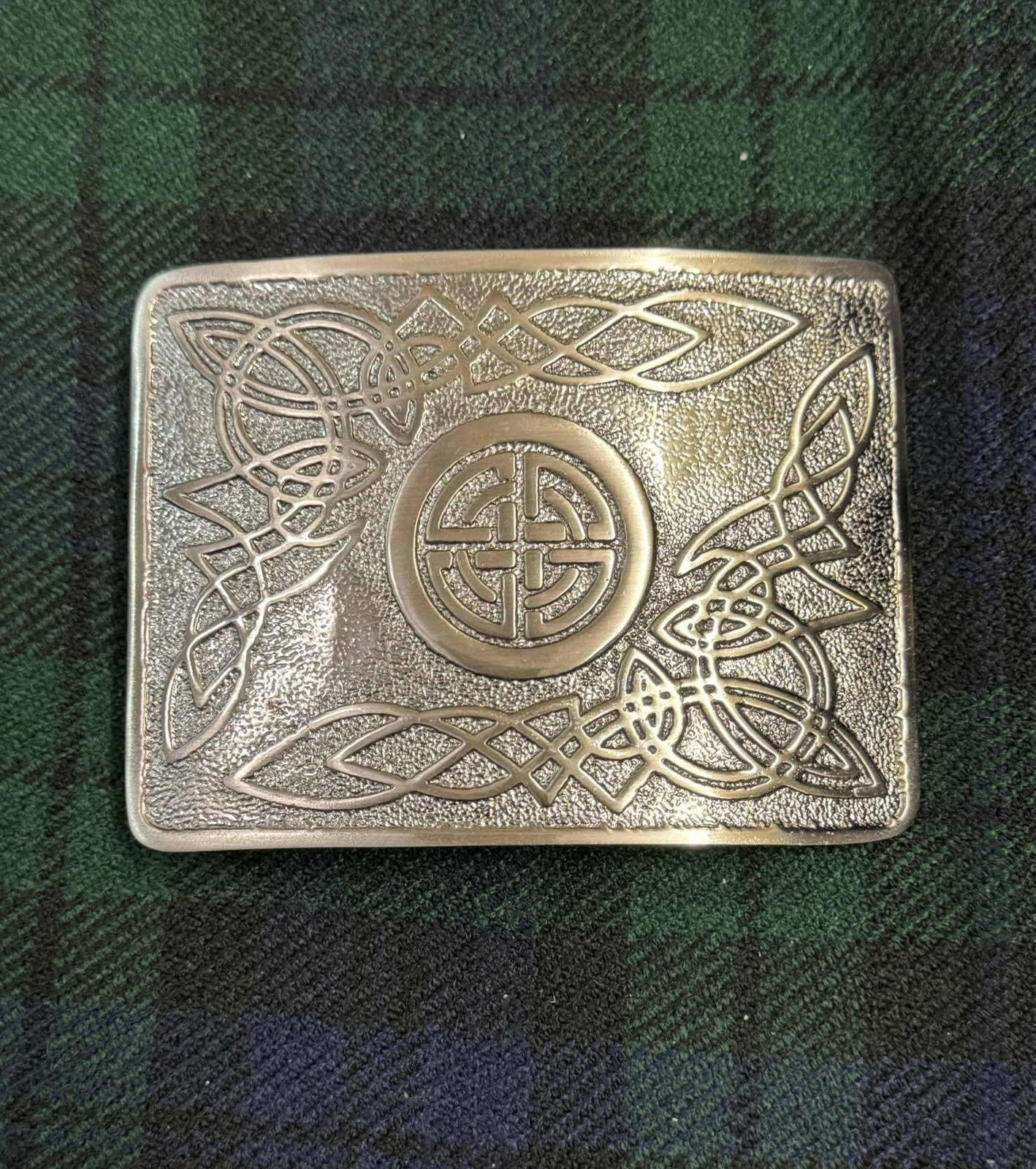 Scottish Highland CELTIC CIRCLE KNOT Kilt Belt Buckle Nickel Antique Finished