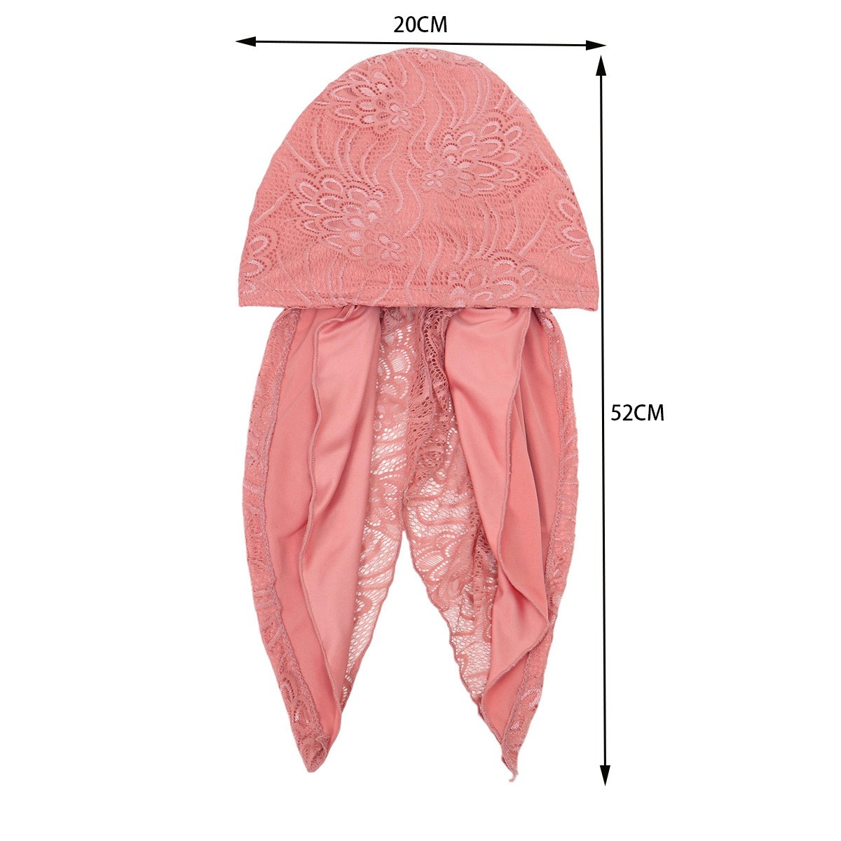 African Women Lace Turban Head Wrap Pre-Tied Hat Bonnet Scarf Elastic Hijab Cap