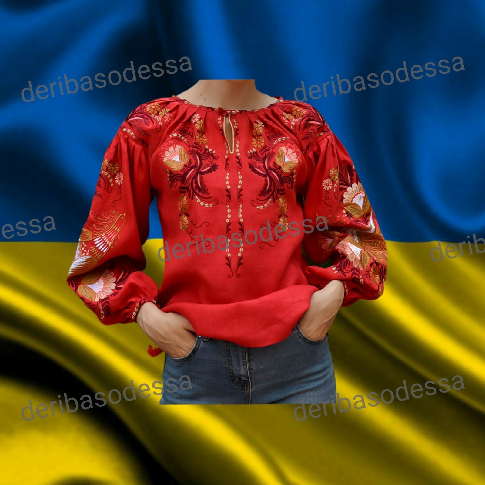 Linen 100% S,M,L,XL,2XL,3XL Traditional Ukrainian embroidered blouse Vyshyvanka.