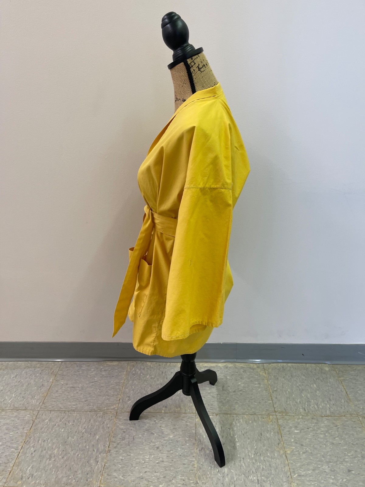 Japanese Yellow Kimono 100% Cotton Unbranded Made in Japan with Belt