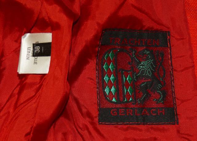 RED ~ COTTON & LINEN ~ Women German SUMMER Short Riding Dress Suit JACKET 38 6 S