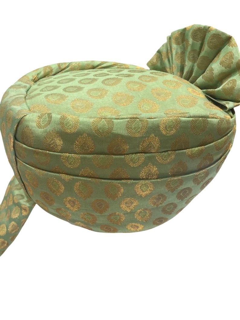 Thalapa Pista Green with Golden Pattern Safa Turban/Pagdi/Premade Pagdi for Men