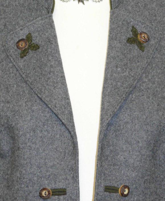GRAY ~ BOILED WOOL Women Austria Short Hunting Riding Dirndl JACKET Coat 44 8 S