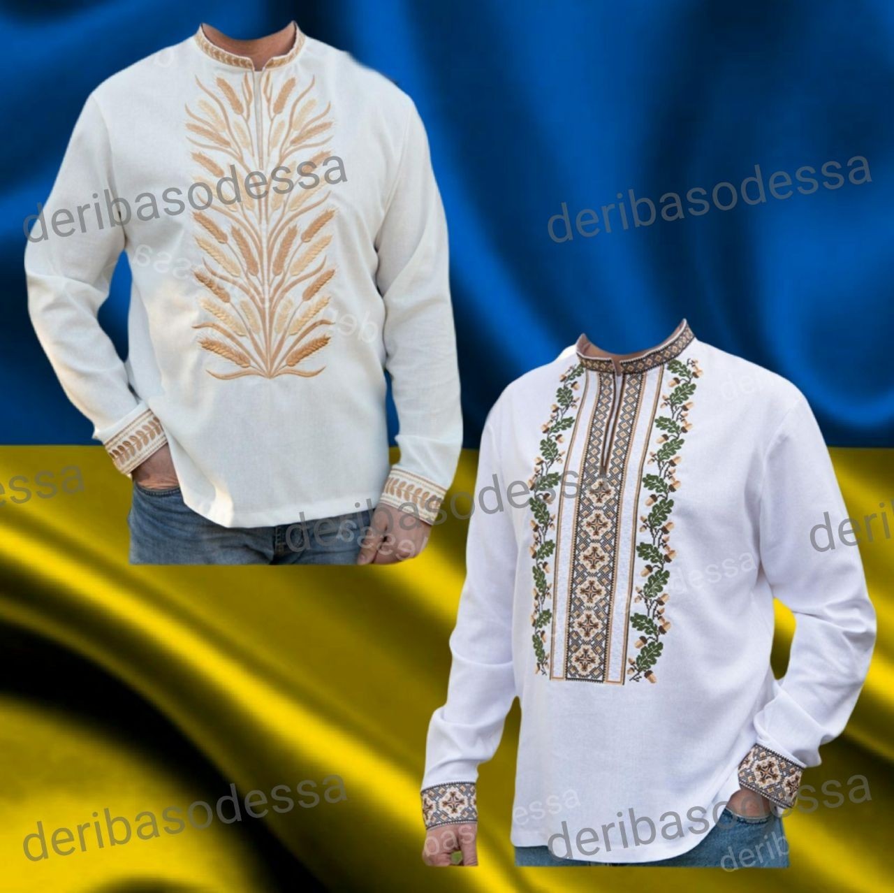 Traditional Ukrainian embroidered shirt for men Vyshyvanka S,M,L,XL,2XL,3XL,4XL