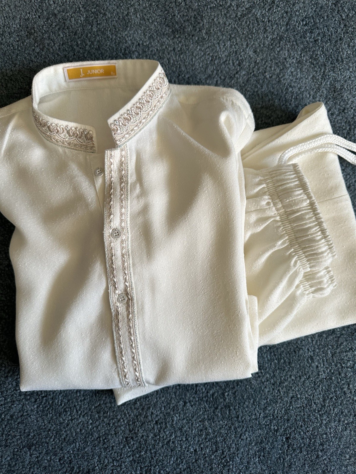 Junaid Jamshed Shalwar Kameez Boys Juniors Size 8yrs Color White