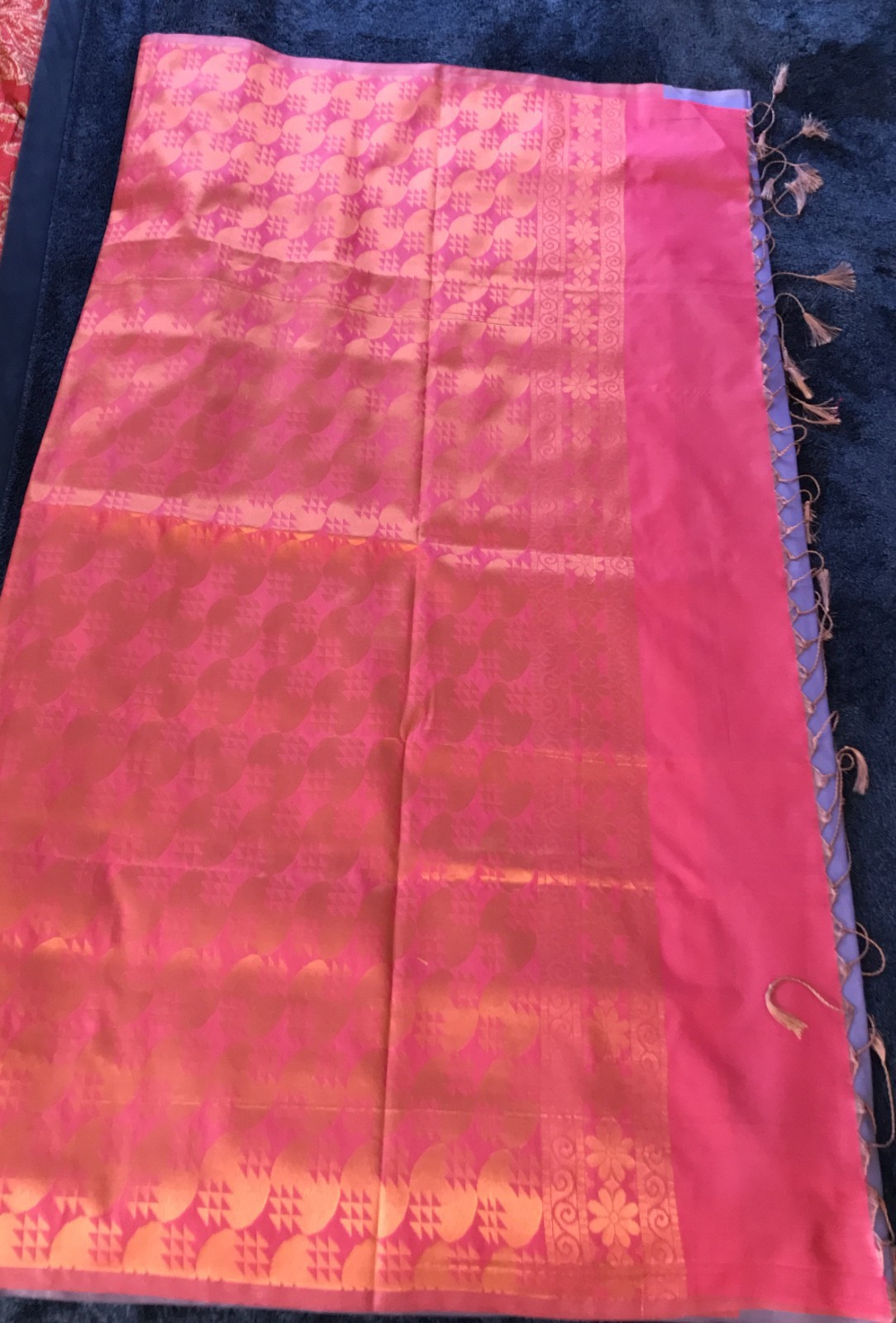 Wedding Party Wear soft silk Blue color Saree Sari with beautiful Jari