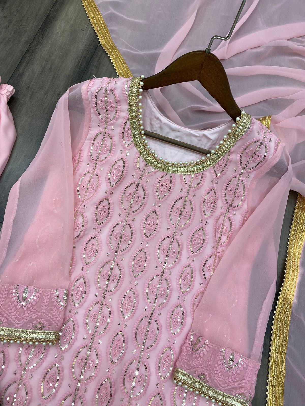 Full Stitched Georgette Beautiful Function Style Top Sharara With Dupatta EB-R