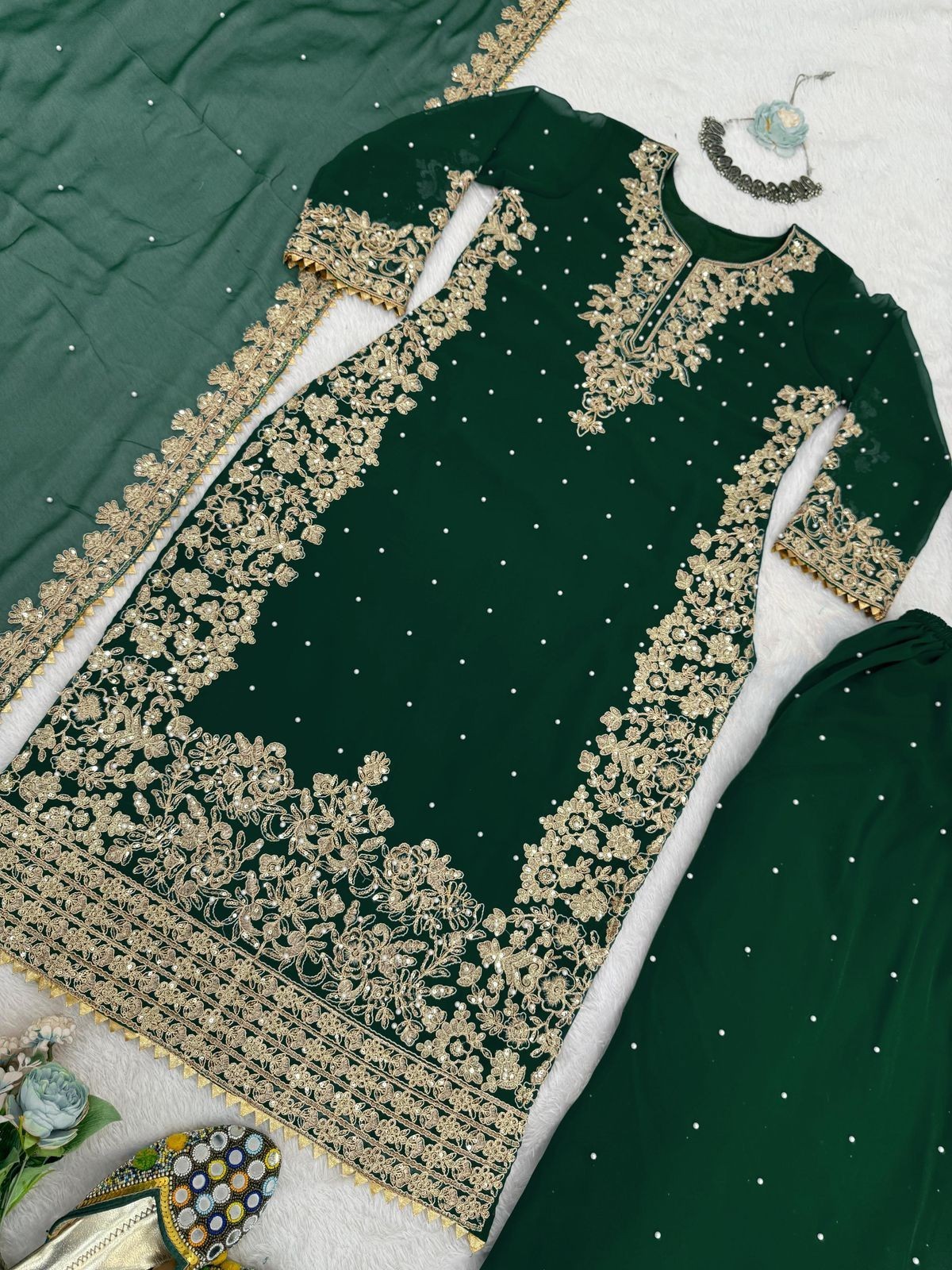 SALWAR KAMEEZ PAKISTANI INDIAN WEDDING PARTY WEAR DRESS BOLLYWOOD SUIT SHARARA