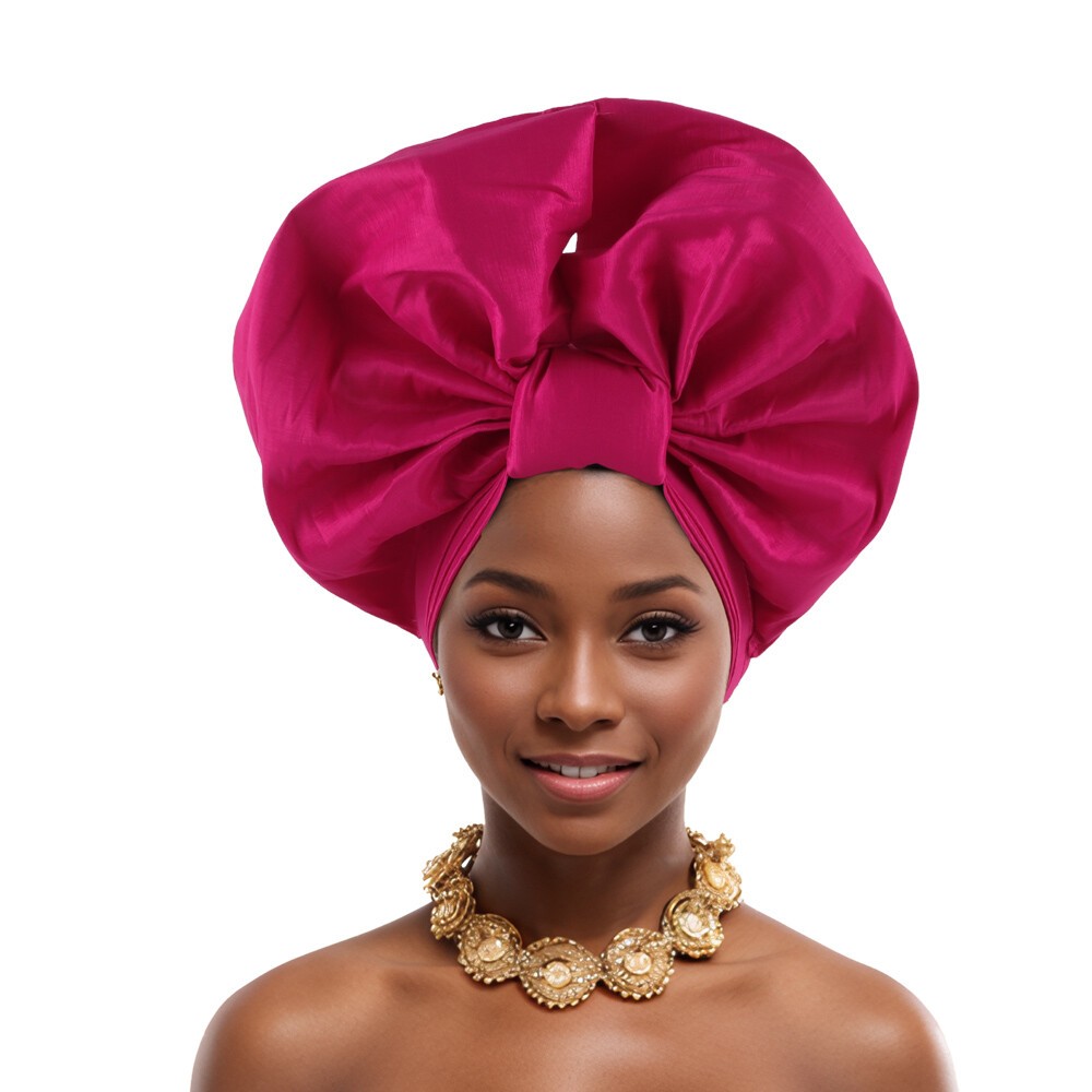 African Women Hijab Headtie Nigerian Auto Gele Wedding Party Hat Turban Aso Oke