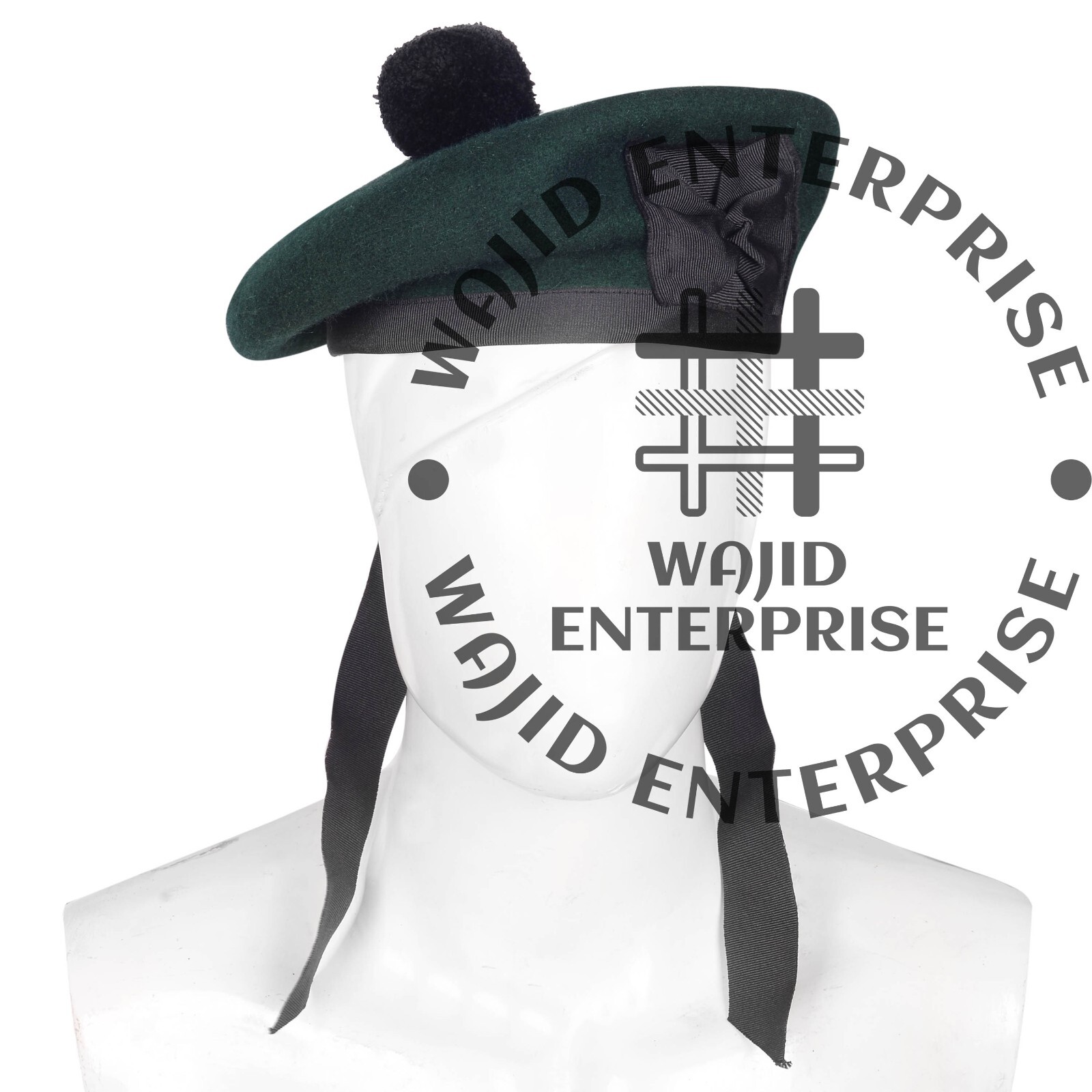 Balmoral Army Cap Scotts Hat Solid Green Tam O Shanter Hat Military Bonnet Beret