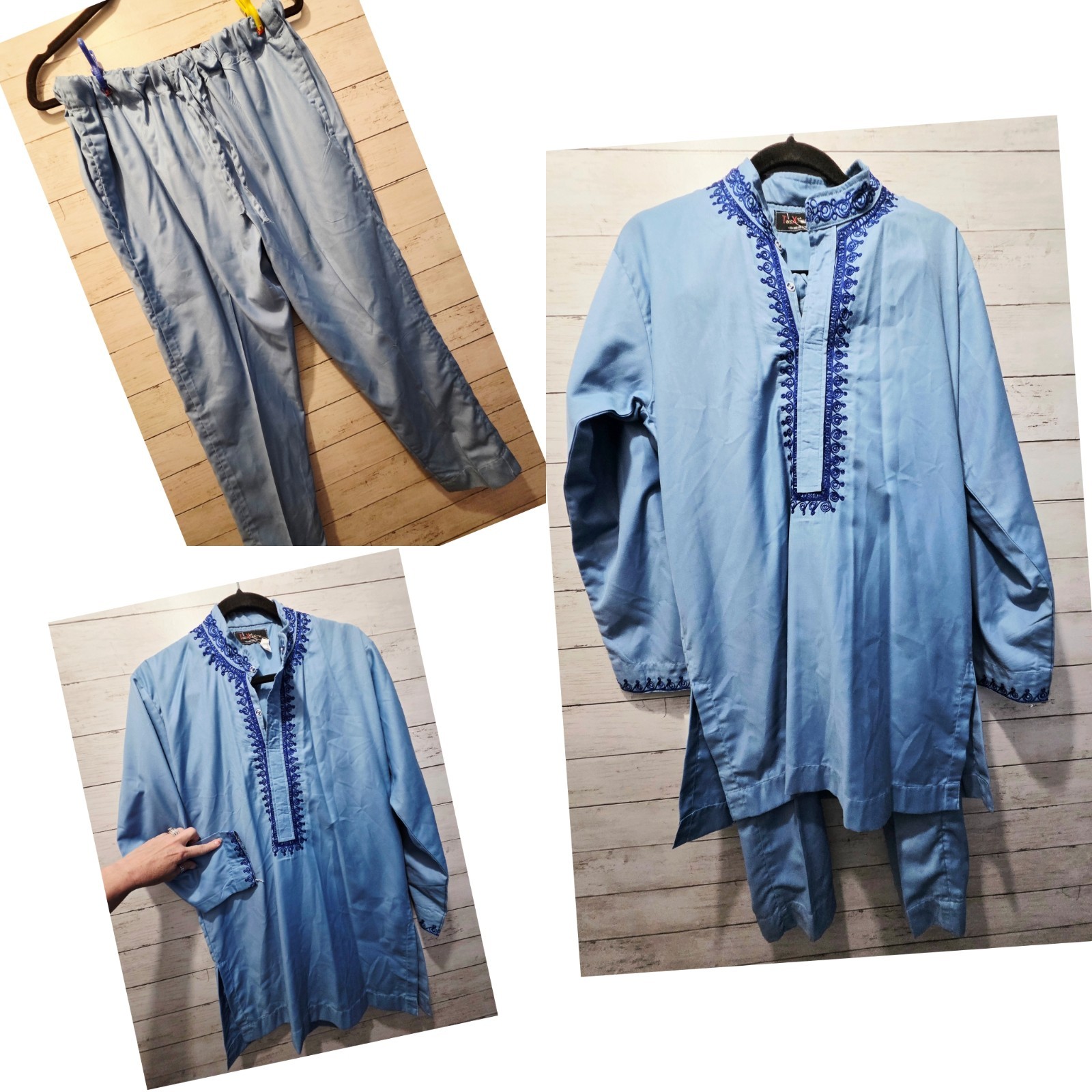 Moroccan Men 3 Pieces Thobe Jabador Djellaba Jubba Long dress