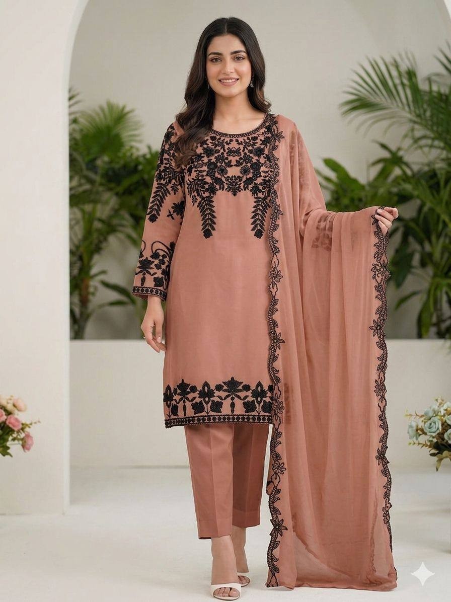 Women’s Wear Heavy Faux Georgette Salwar Kameez With Dupatta For Party