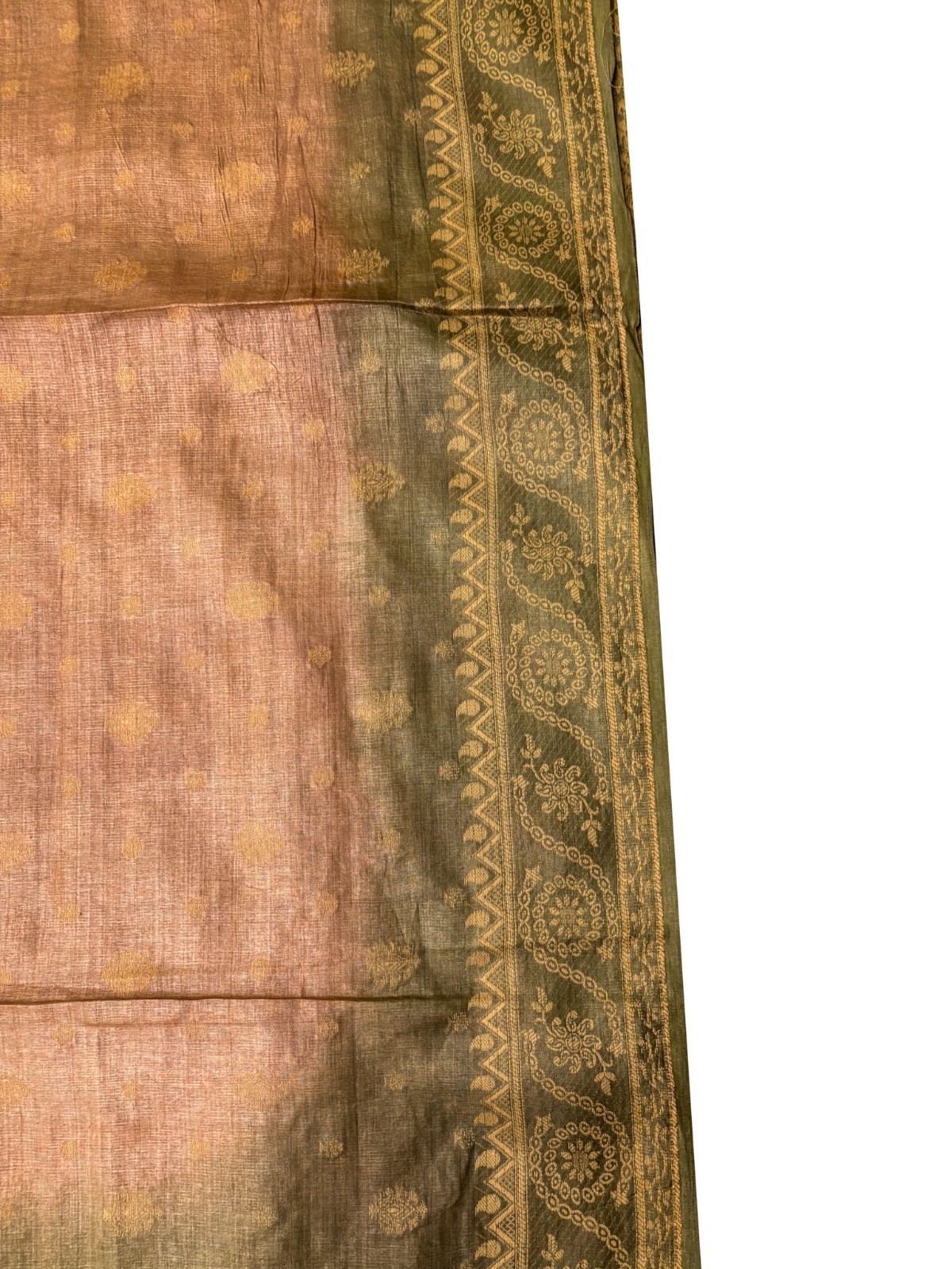 Vintage Tussar Silk Saree, Upcycled Printed Tussah Silk DIY Fabric TS1105