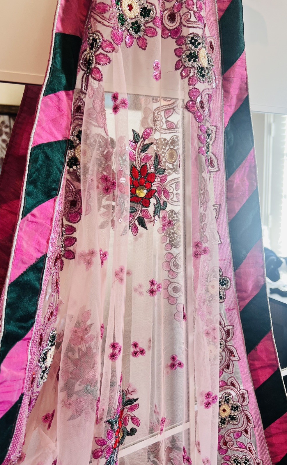 Soft net saree with blouse and inskirt for women / girls