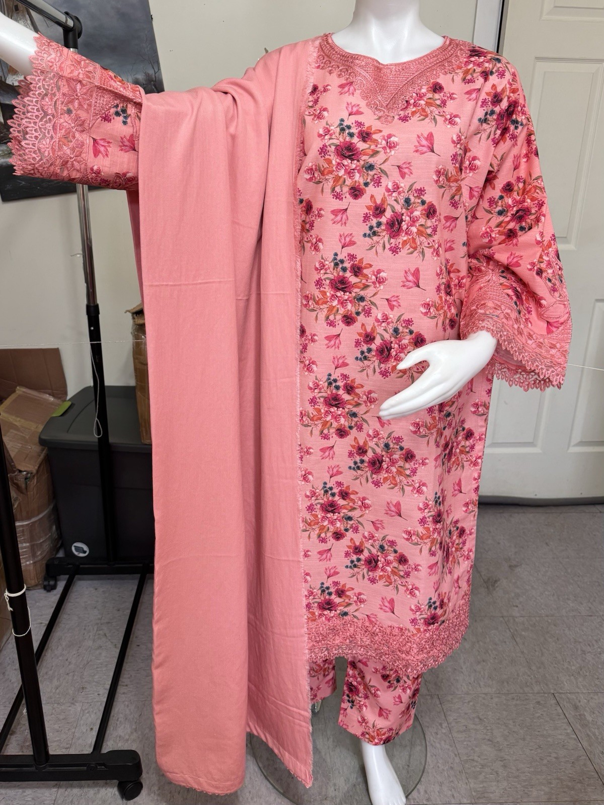 Pakistani Branded Khaddar 3 Piece Suit /khaddar Embroidered Suit