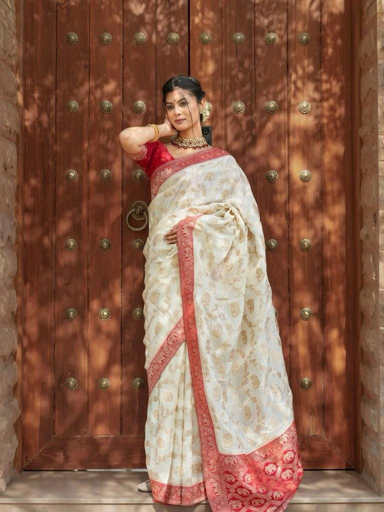 Fancy Georgette Party Saree Indian Sari Designer Wear Wedding Blouse Traditional