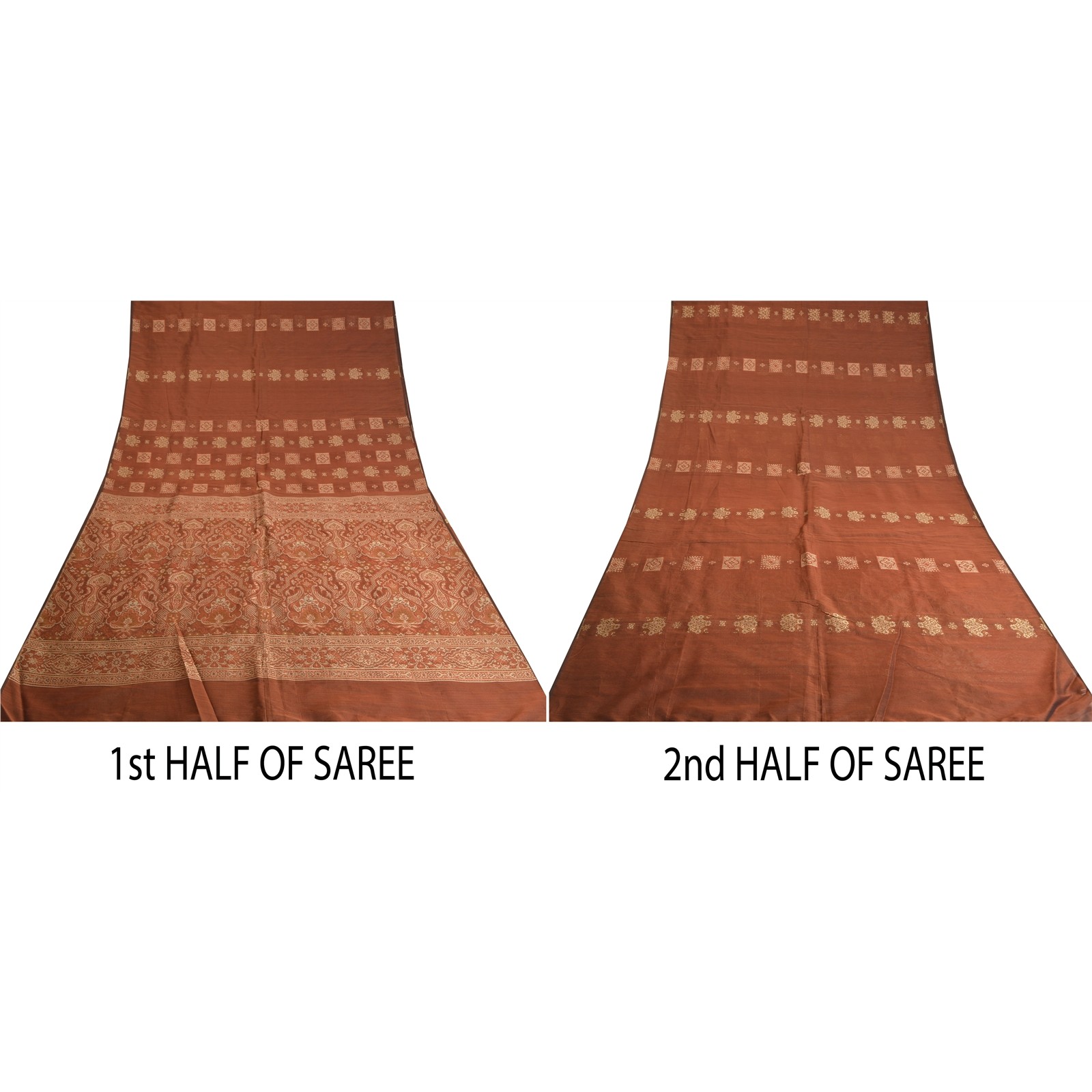 Sanskriti Vintage Copper Indian Sarees Blend Silk Woven Premium Sari Fabric