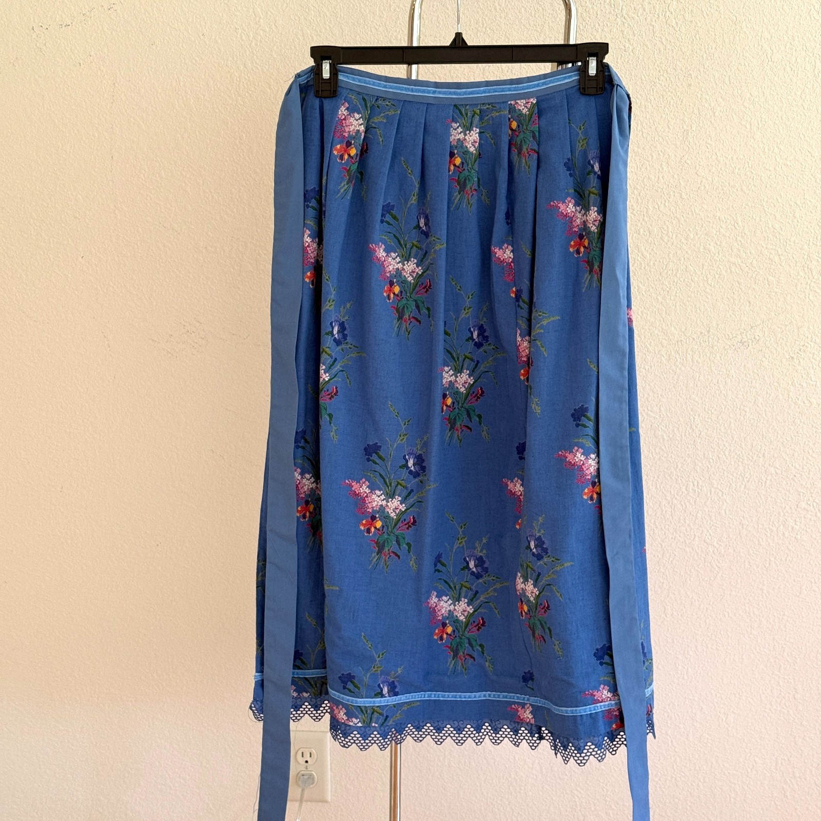 Lavish NORWEGIAN BUNAD APRON NORWAY Blue Handmade Linen & Cotton Fine