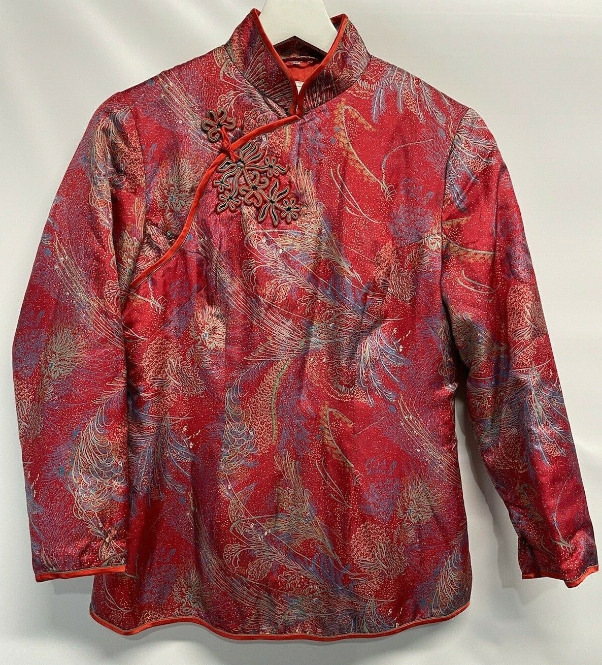 Peony Vintage Cardigan Asian Kimono Jacket 1950s Shanghai China Quilted S/M