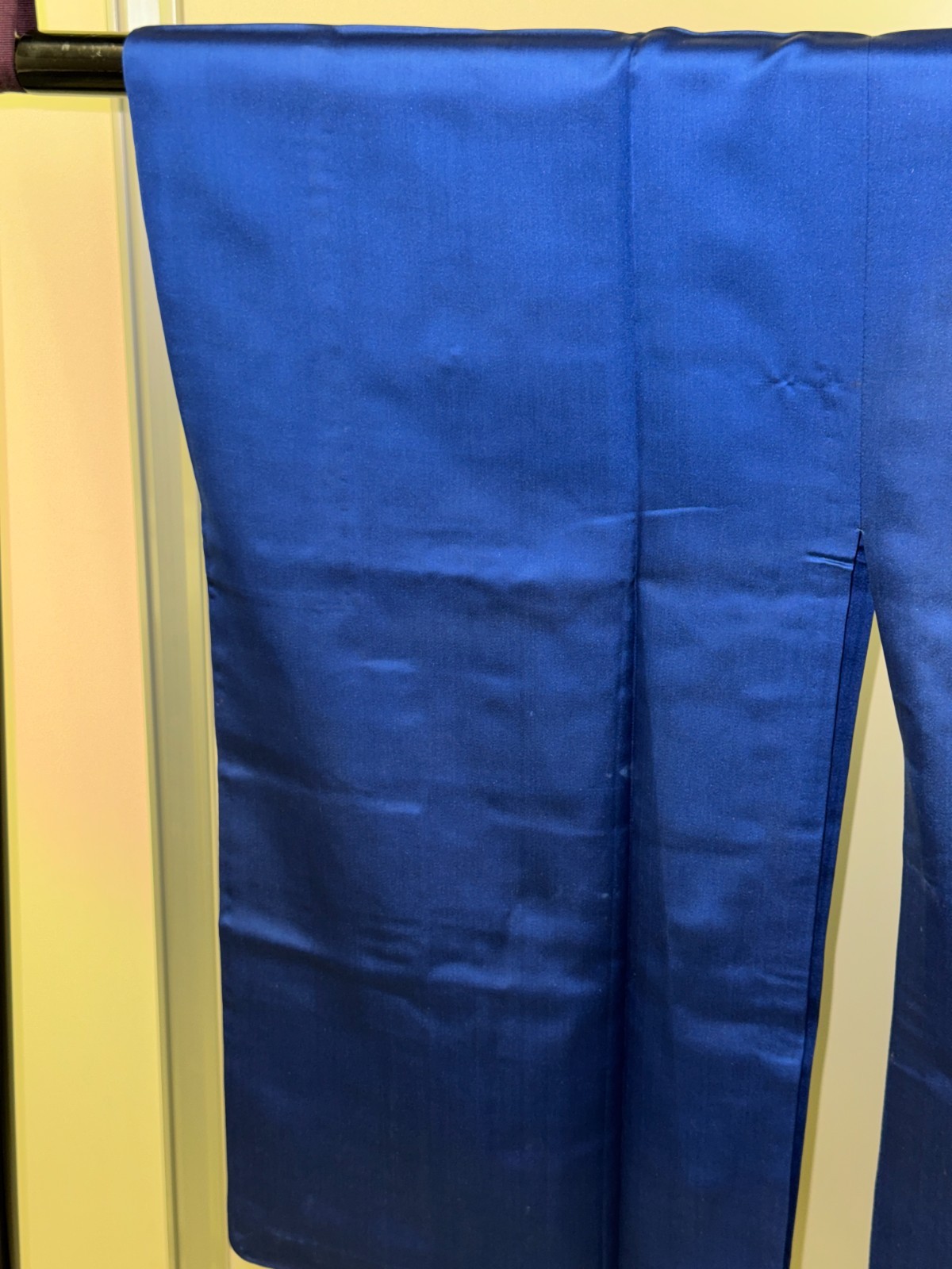 Japanese Vintage Kimono Michiyuki Jacket Polyester Blue Traditional 49 in