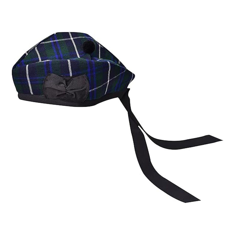Traditional Scottish Hat, Acrylic Wool Tartan Glengarry hat