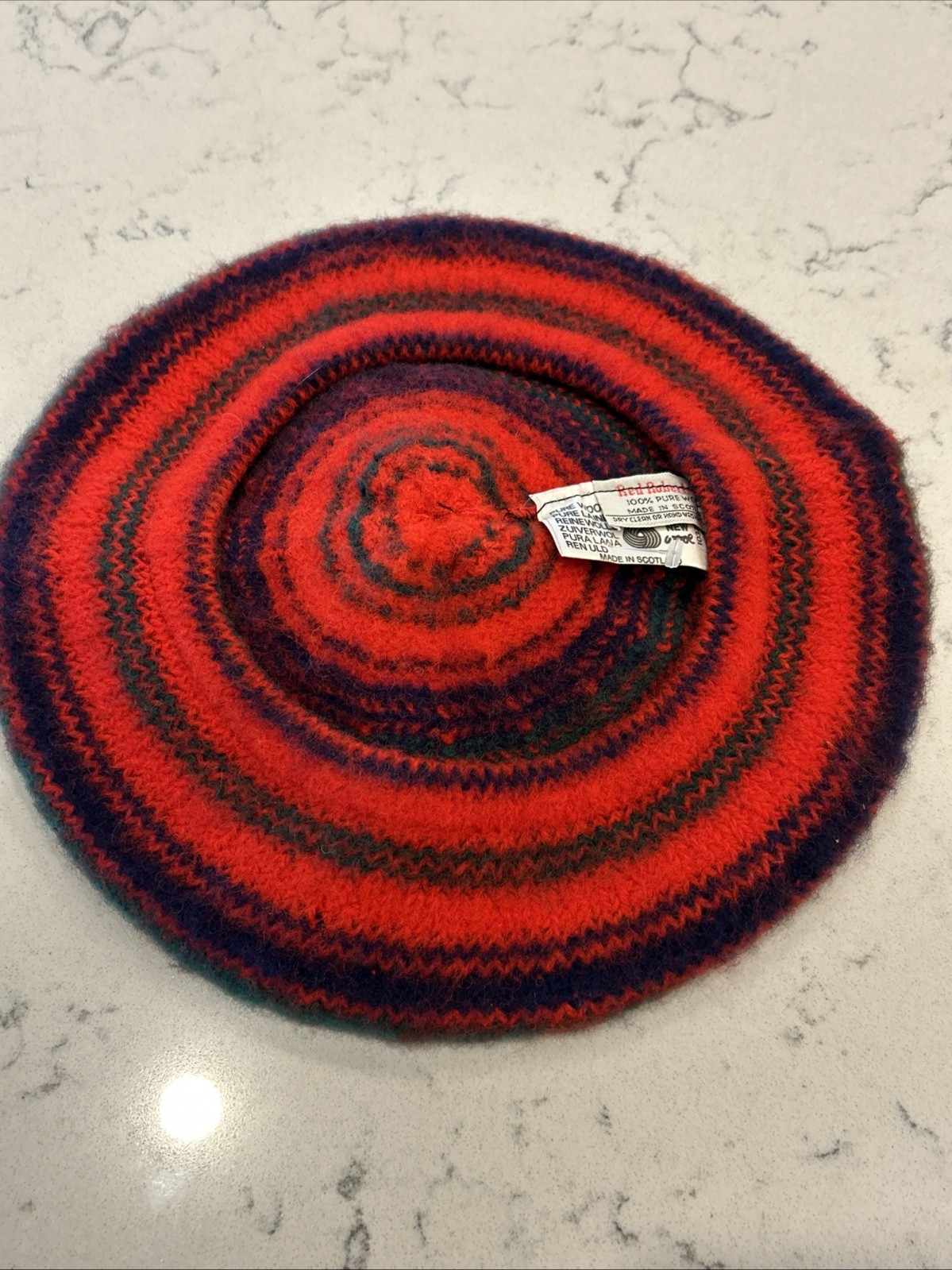 RED ROBERTSON Tam o’ Shatner 100% Wool Flat W Pom Made in Scotland