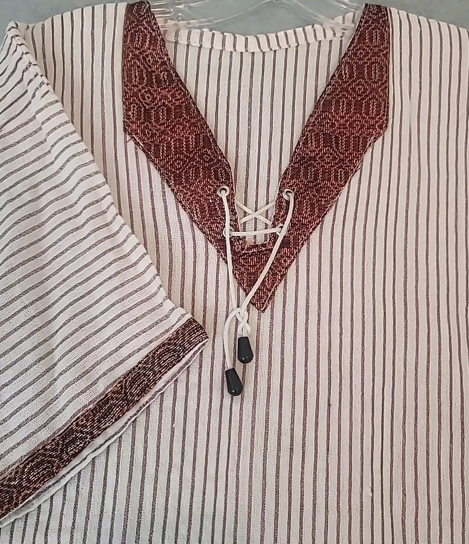 Ethiopian Traditional Embroidered Men Shirt Size XL