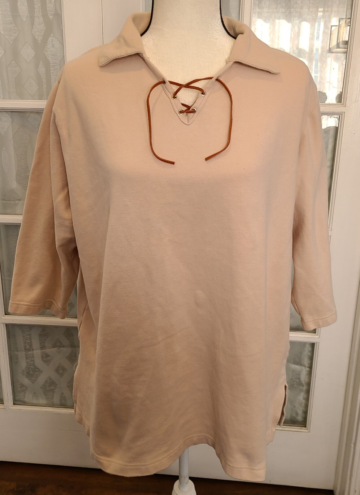 plus size  Jacobite Ghillie Shirt medievel w/Leather Tie, cos 1X