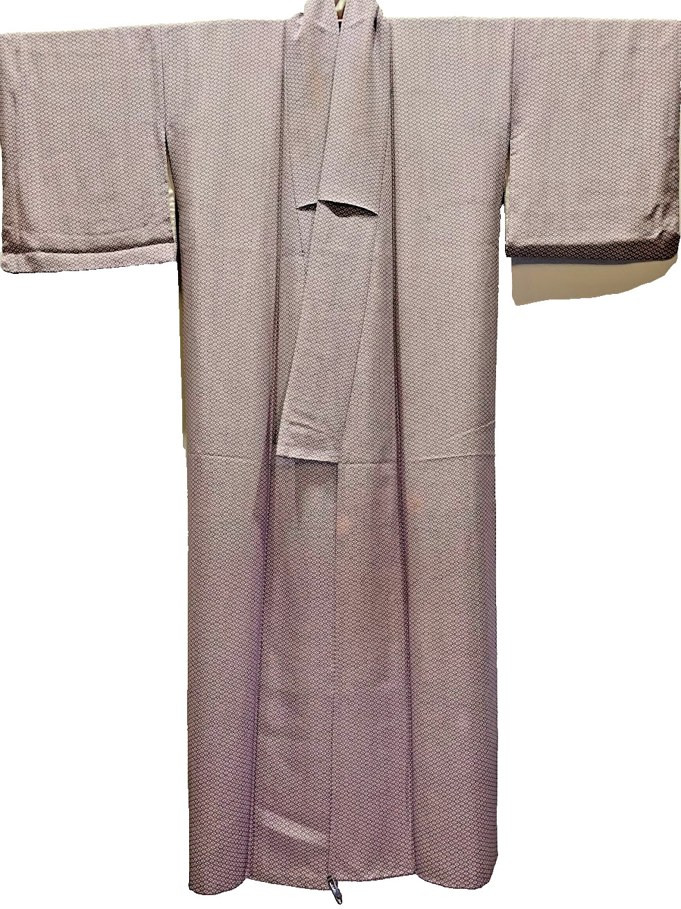 Vintage Komon Kimono Japan Silk Chirimen Edo Komon Katazome Royal Purple Yuki64