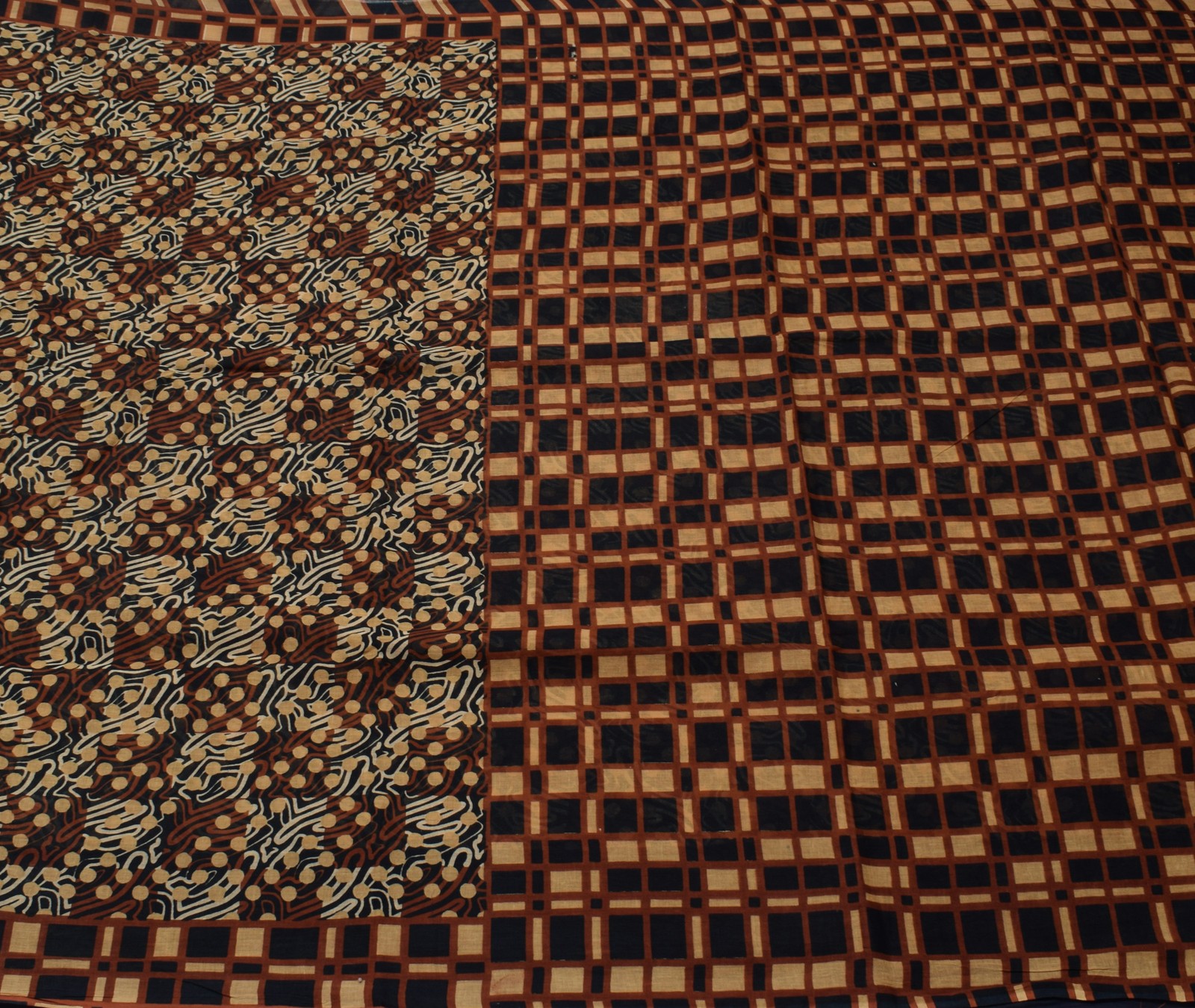 Sushila Vintage Indian Saree 100% Pure Cotton Printed 5 Yard Soft Craft Fabric