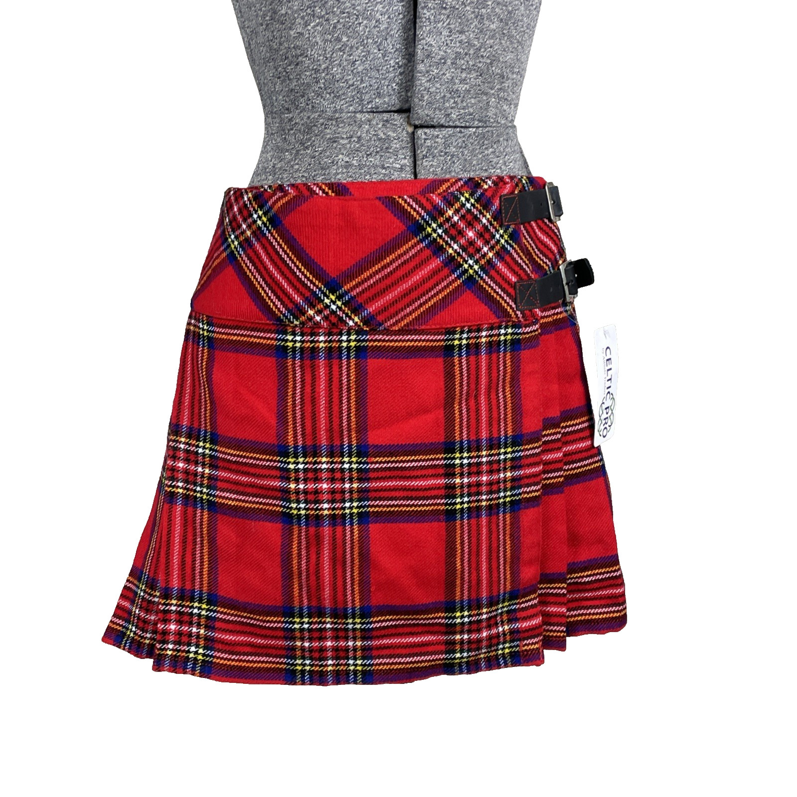 NWT Celtic Pro Womens Short Kilt Size 36 Royal Stewart Tartan Red Adjust Waist