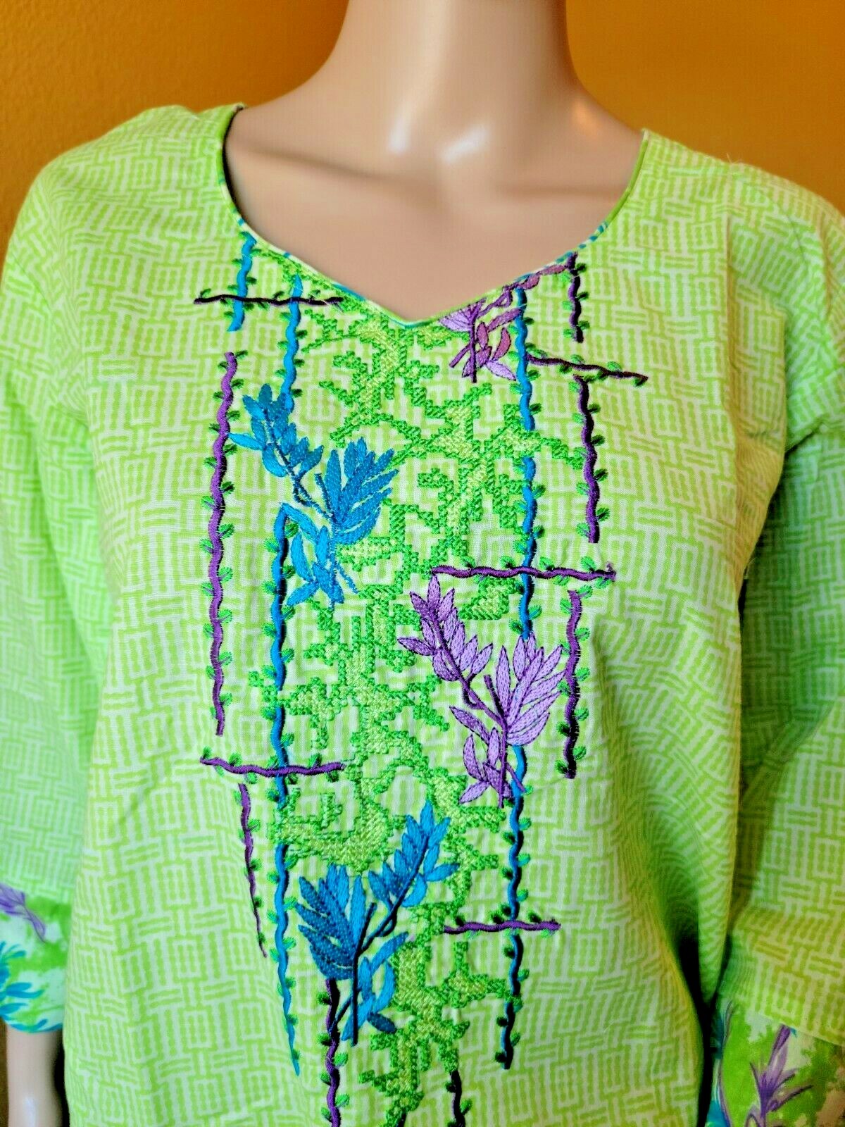 Ready Made Cotton palazzo Salwar Kameez With beautiful embroidery size 44 inch
