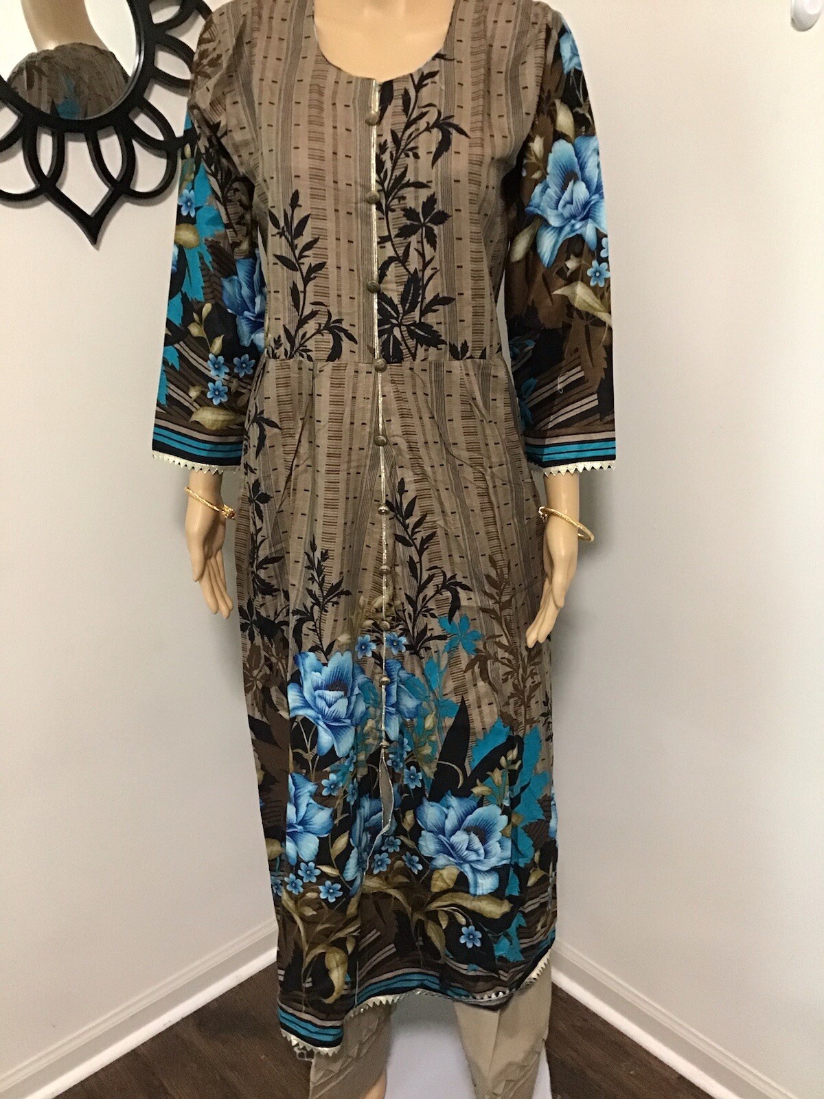 Pakistani Indian Trendy Designer Long Kurta Maxi Lawn Cotton Small