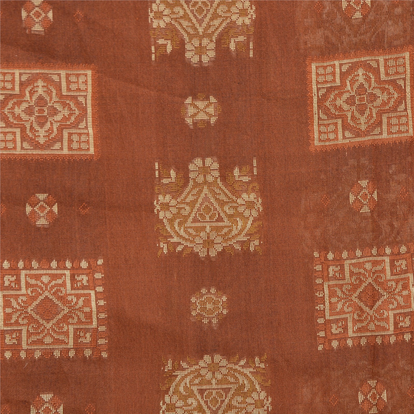 Sanskriti Vintage Copper Indian Sarees Blend Silk Woven Premium Sari Fabric