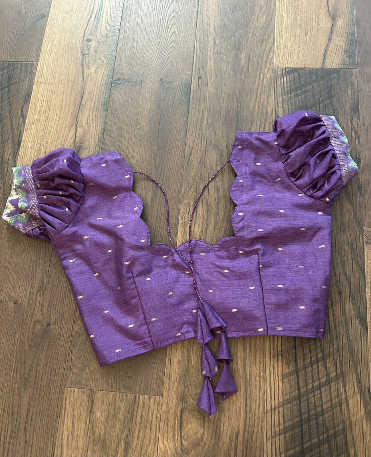 Lavender Designer Silk Full Stitched Blouse Size 36/38/40