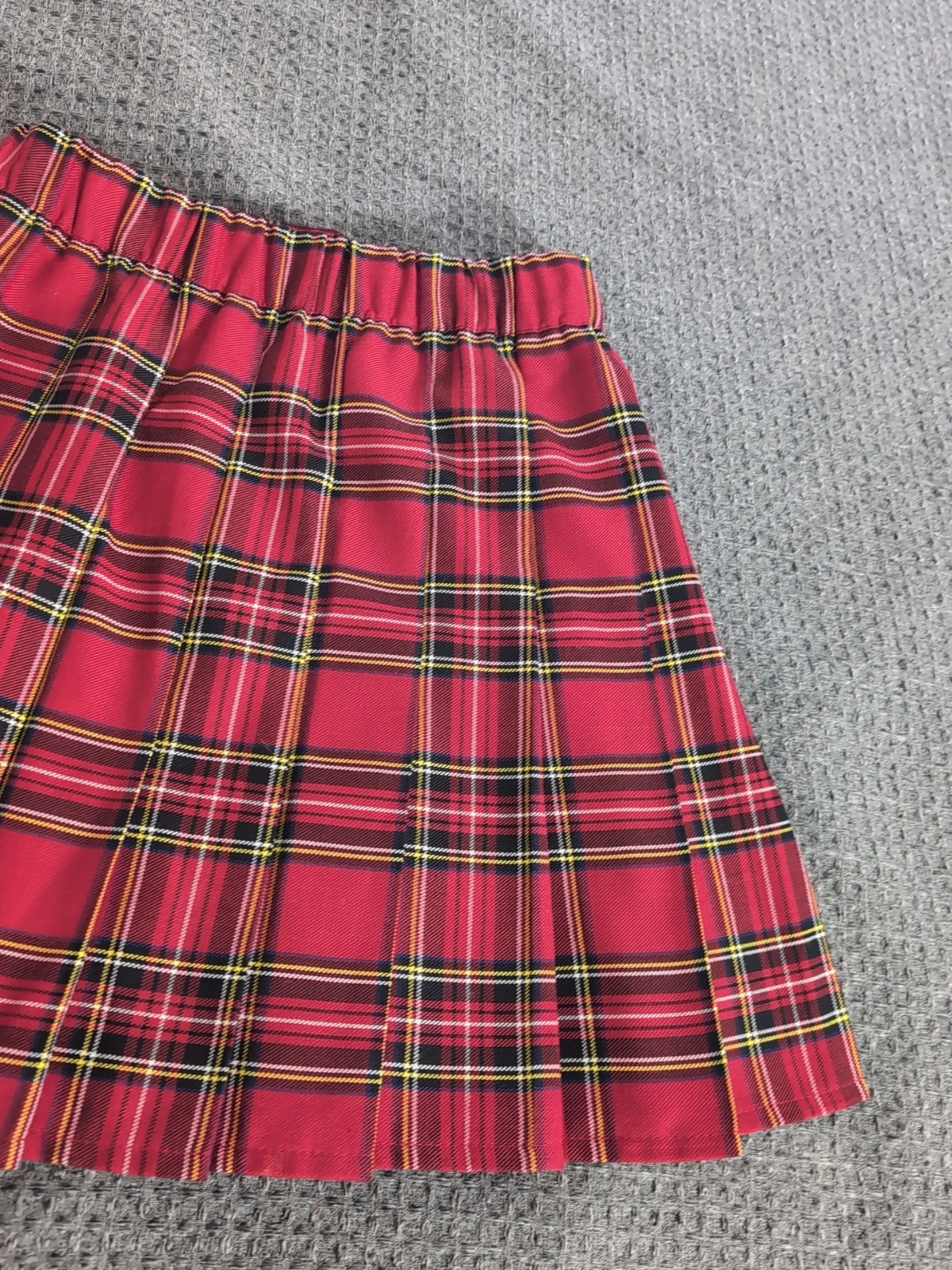 Sport Kilt Made in USA YOUTH S Red Plaid Pleated Inside Pocket Adjustable Waist