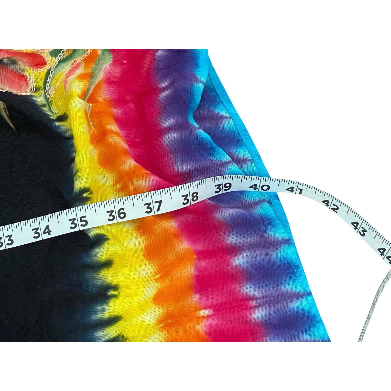 Island Planet Beaded Embroidered Floral Tie Dye Sequin Black Kaftan Cover Up OS