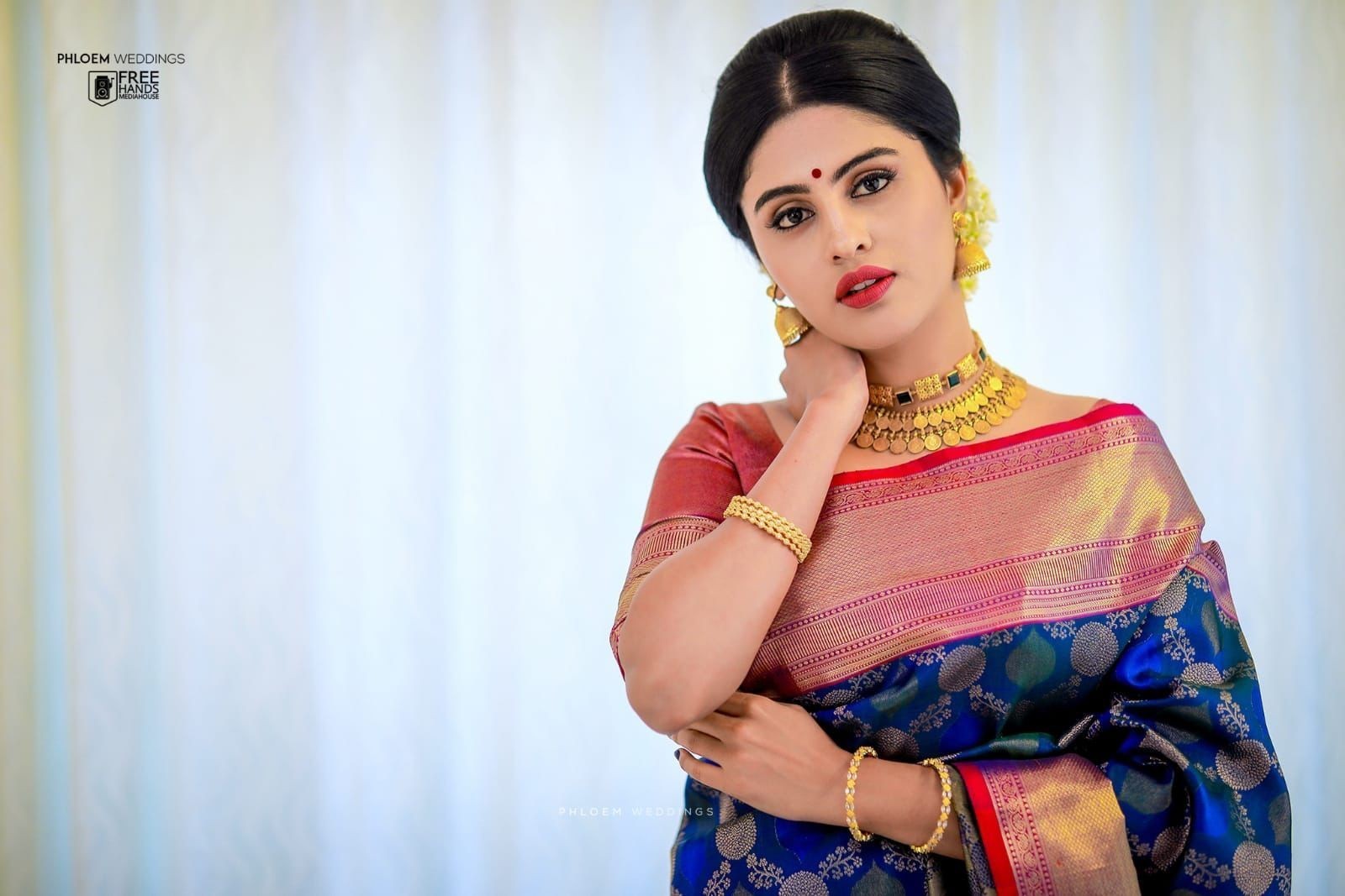 Designer Sari Soft Lichi Silk Jari Bridal Saree Blouse South Indian Party Wear
