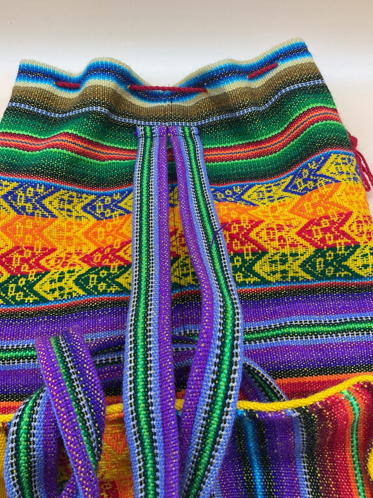 Inca Peruvian Small Backpack Embroidery Alpaca Girl Sun Woven Knapsack