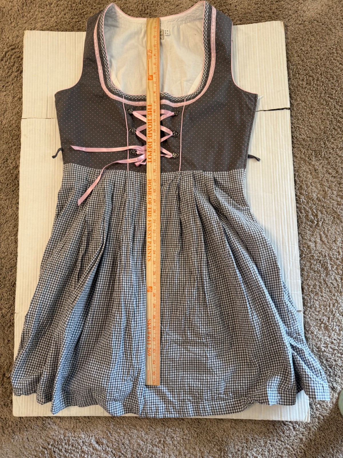 Landhaus Dirndl Oktoberfest Dress women’s EU size 46 gray/pink German Austrian