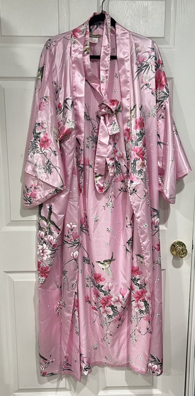 VTG Ichiban Japan Women’s Floral Japanese Kimono Yukata Robe Birds Jacket OS B12