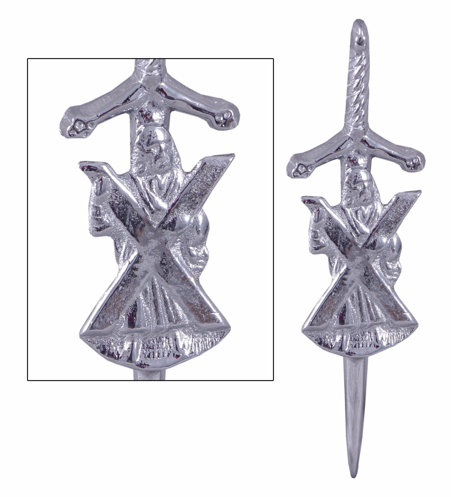 Highland Scottish Kilt Pins In Chrome Finish/Brooch Kilt Pins Various Design