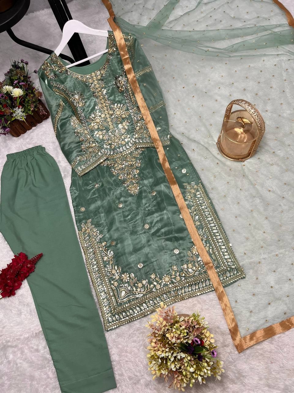 New Indian Bollywood Plazzo Suit Ethnic Pakistani Salwar Kameez Designer Wedding