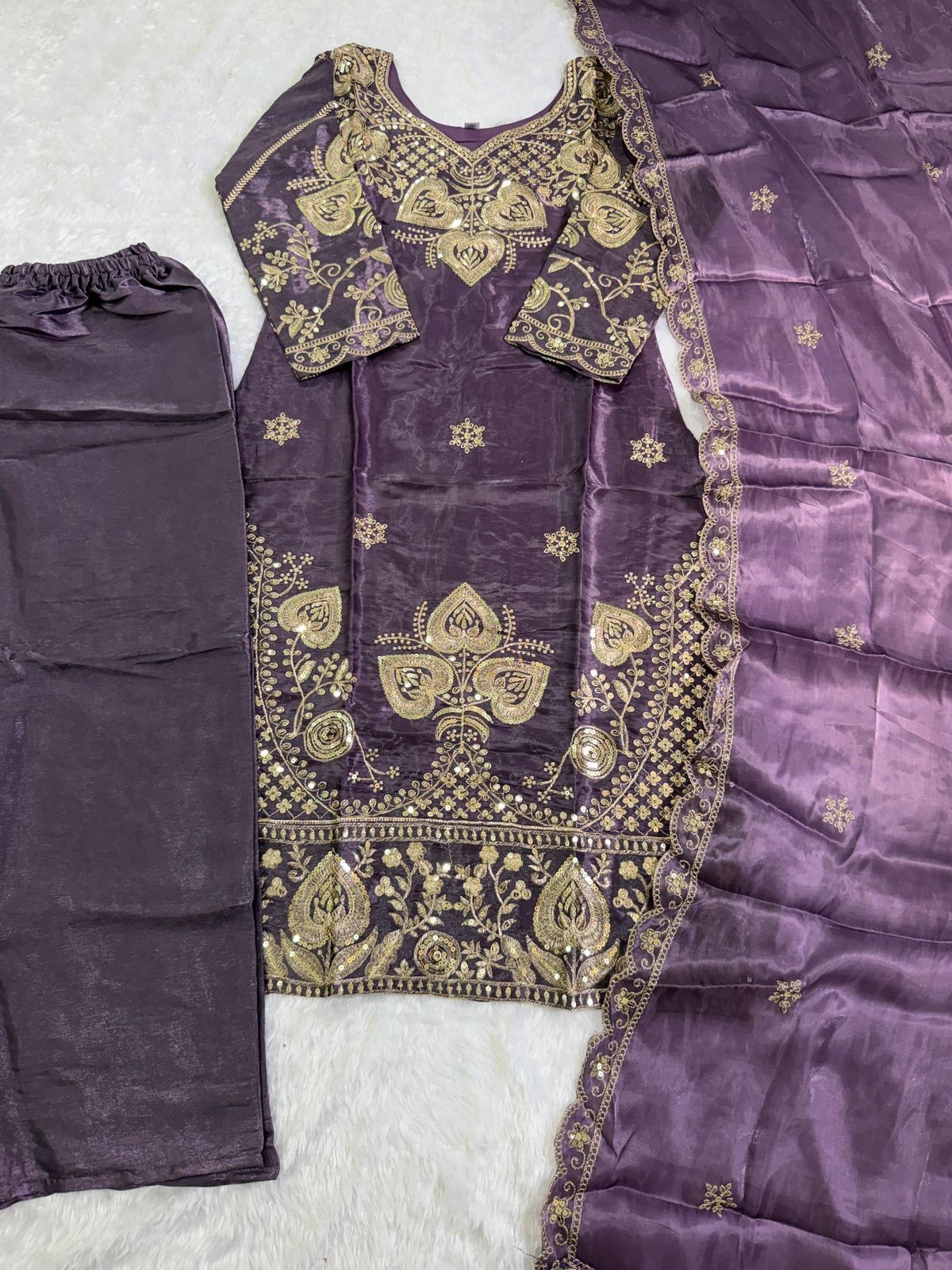 Pakistani Designer Georgette fully embroidered Sequence Work salwar kameez